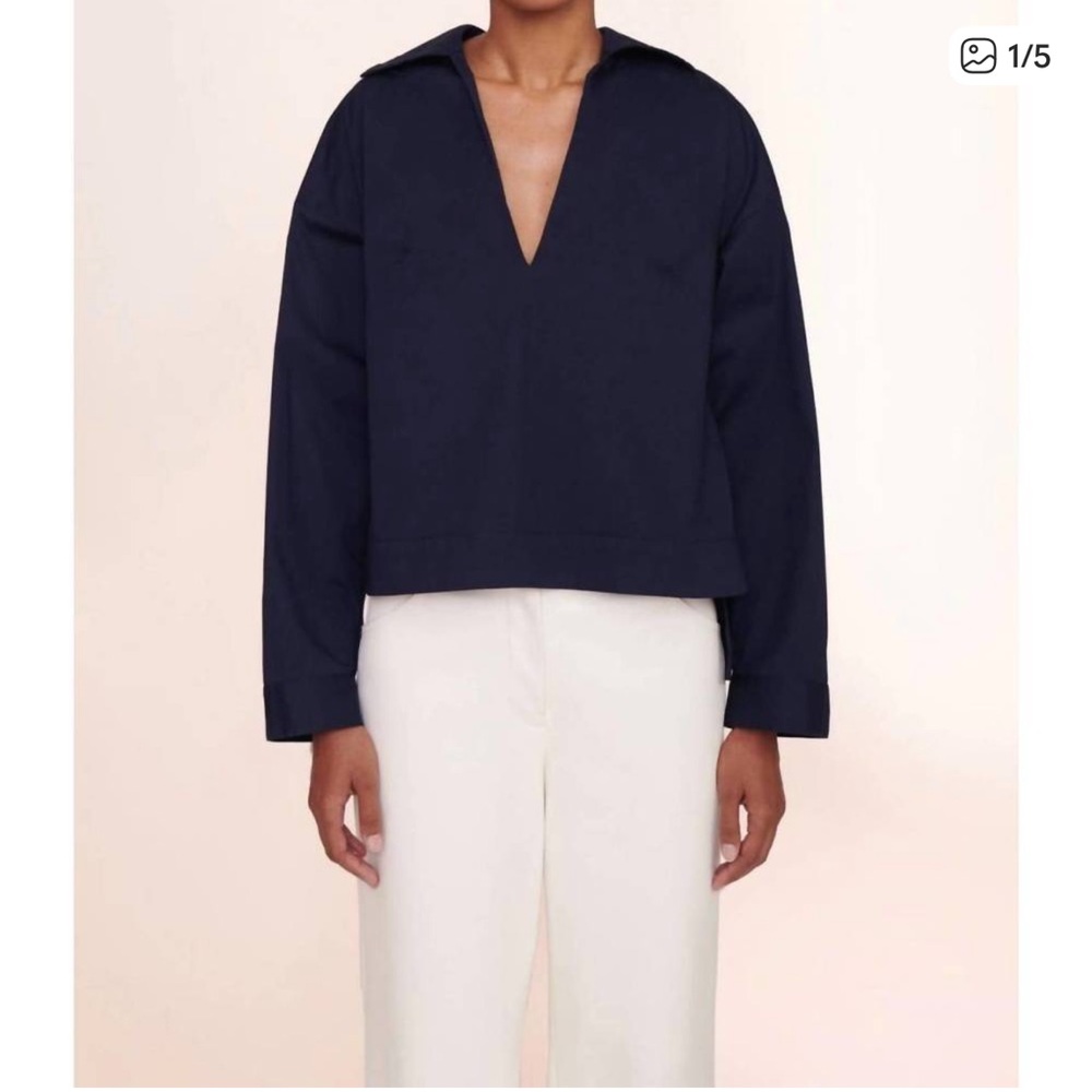 STAUD Navy Marlene Top